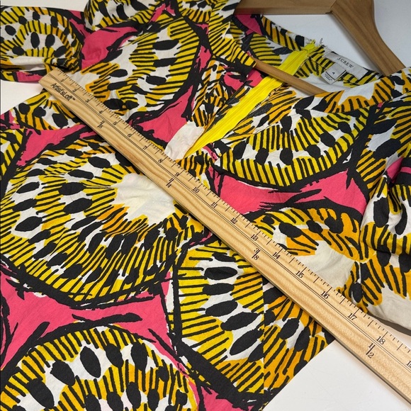 J Crew Green Ratti Electric Kiwi Cotton Tunic Dress Size 4 - Picture 7 of 9